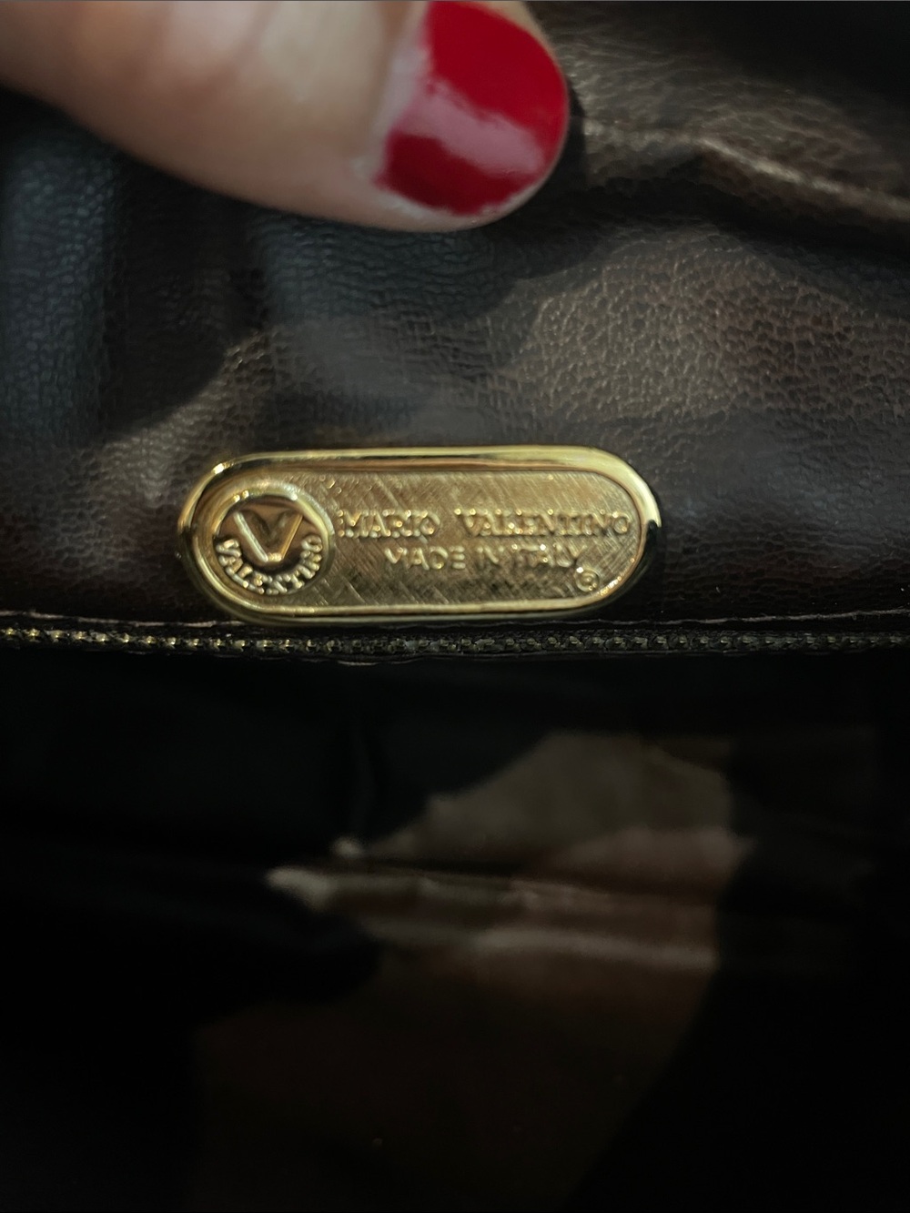 Mario Valentino Brown Monogrammed V-Logo Crossbody Bag - Picture 13 of 17